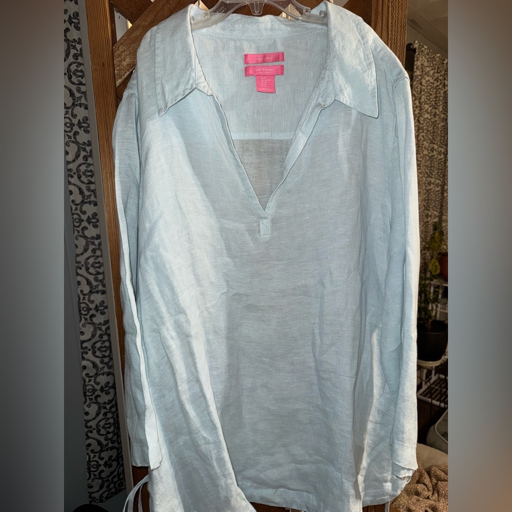 Isaac Mizrahi Pink and Blue Linen Garment